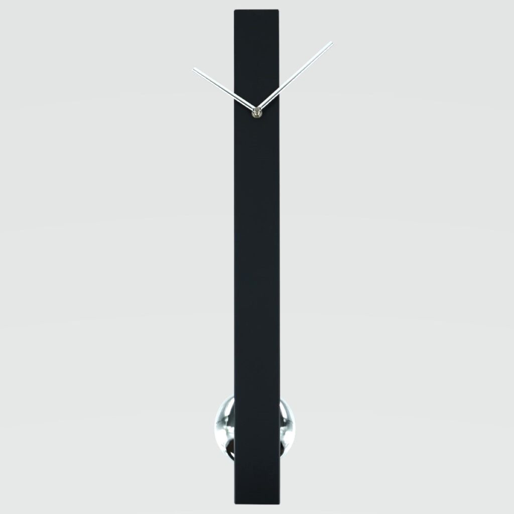 時光方柱霧黑擺錘鐘 Time pillar matte black pendulum clock