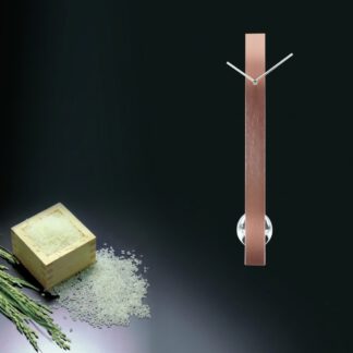 時光方柱 時鐘 玫瑰金髮絲紋 擺錘 Time pillar rosegold pendulum clock