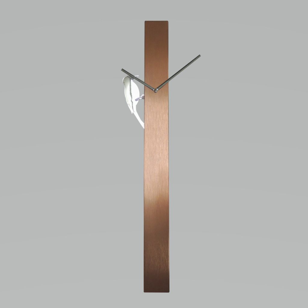 啄動時光鐘玫瑰金時鐘 Pecking time pillar clock rose gold