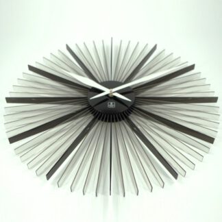 晶澈時光時鐘黑色側視圖 Clear crystal clock black side view