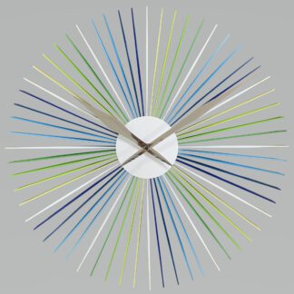 晶澈時光時鐘綠藍漸變色 Clear crystal acrylic clock white-green-blue gradient color