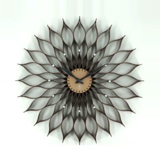 蓮花時鐘50cm咖啡色 Lotus clock brown