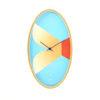 花瓣時光 橢圓幾何掛鐘 設計師款 正面視圖 Petal Geometry Oval Wall Clock – Designer Edition Front View