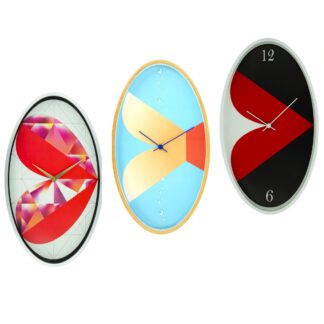 意象時光系列三款幾何藝術時鐘組合展示 Imagined Time collection featuring three geometric art wall clocks