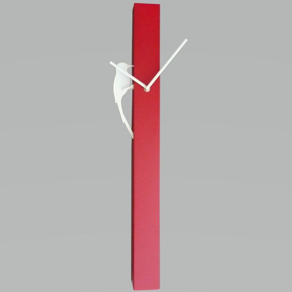 啄動時光鐘霧紅時鐘 Pecking time pillar clock red