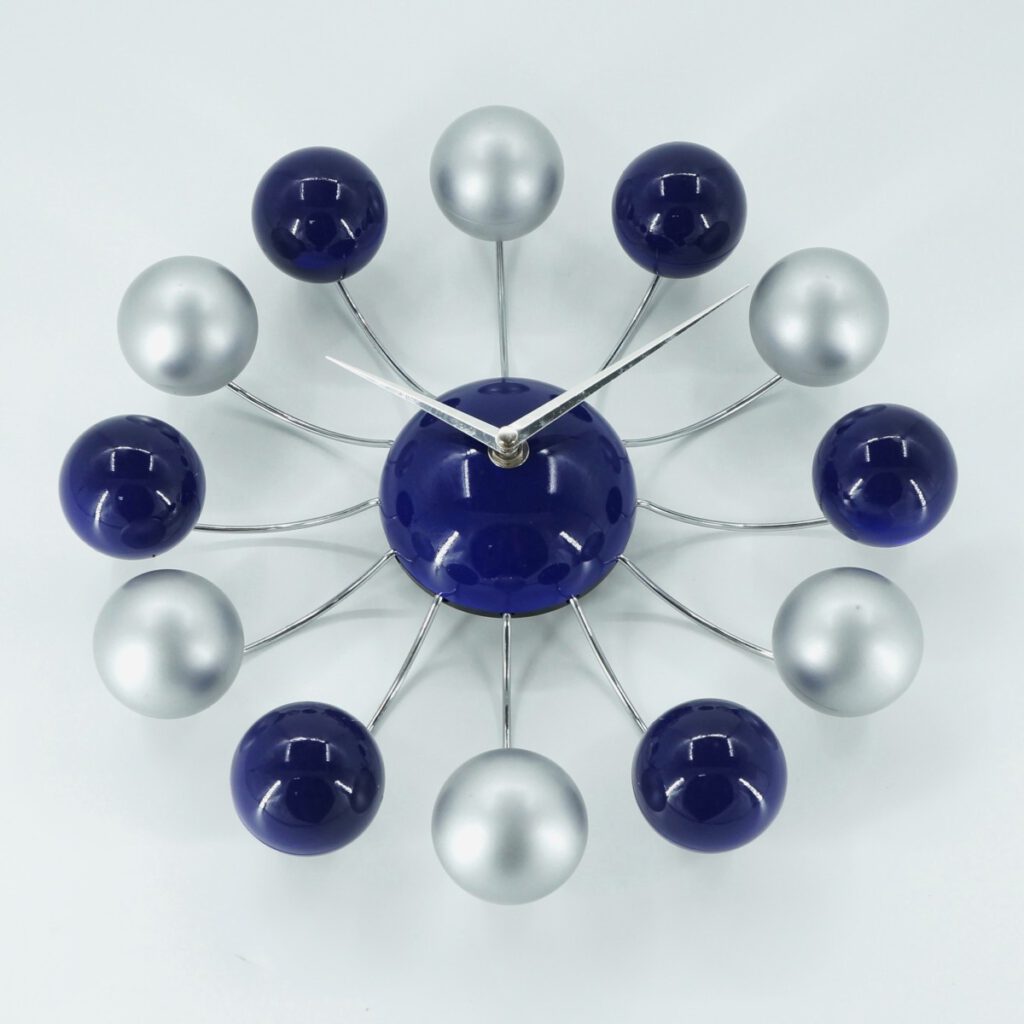 蜘蛛藍銀大球時鐘 Spider clock with blue & silver big ball