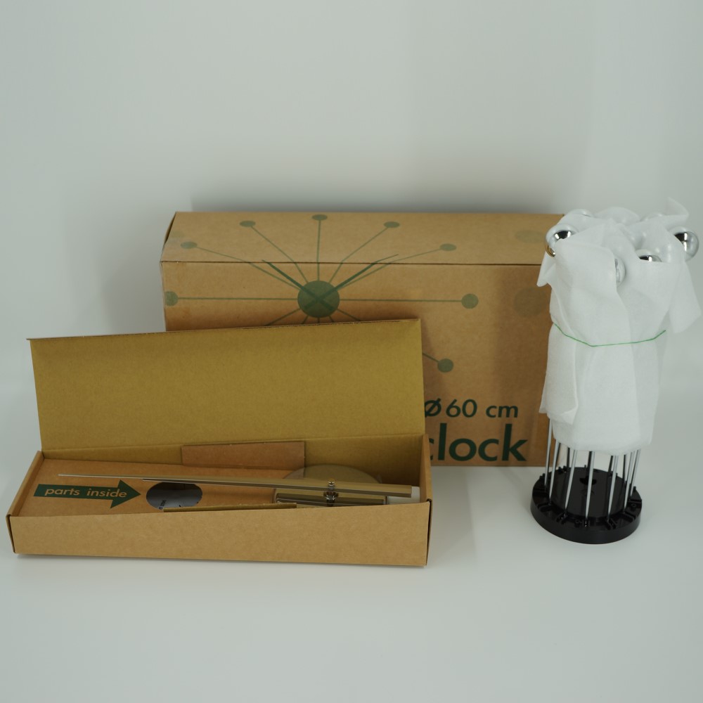 放射時光60時鐘包裝盒 clock with its packaging box
