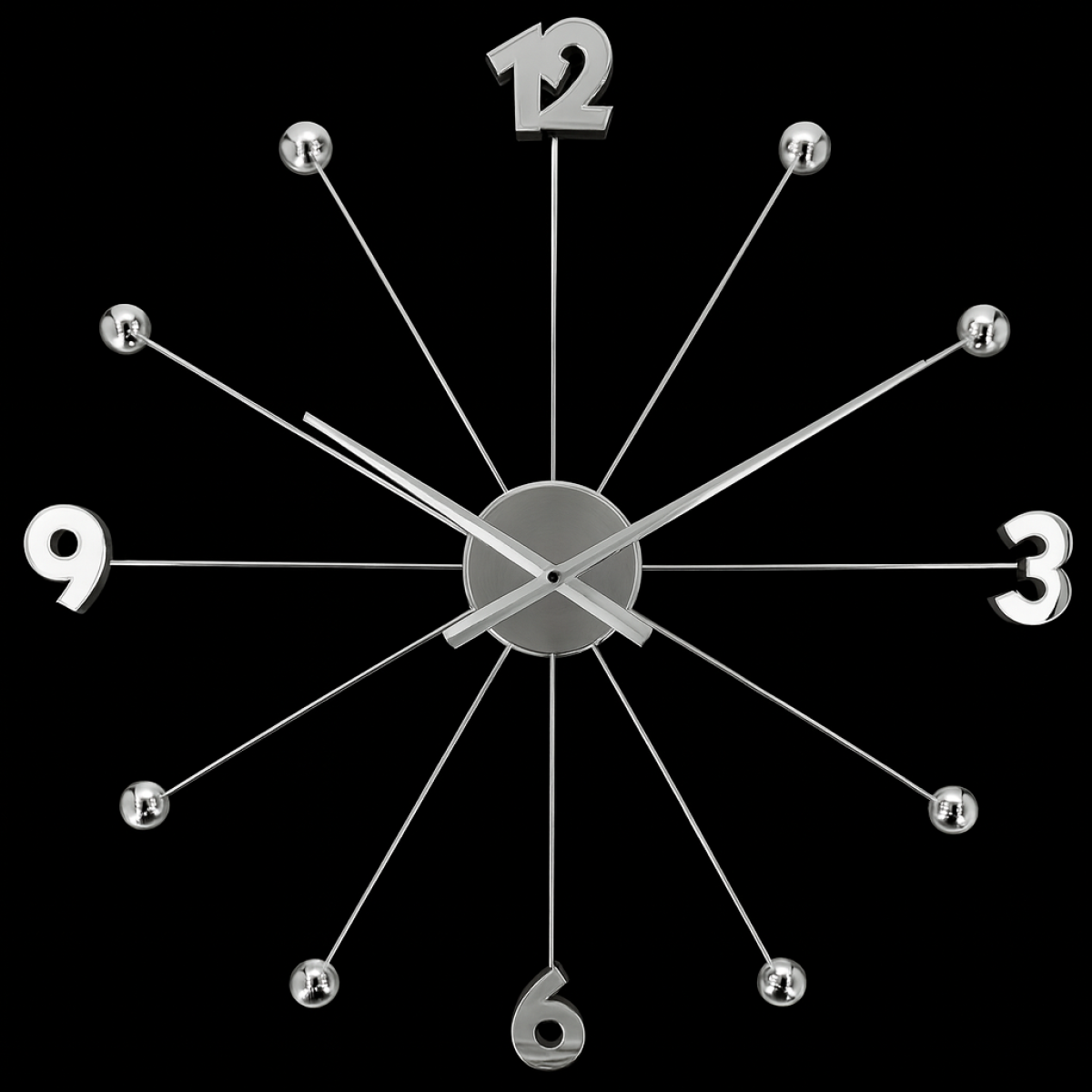 放射時光60銀球時鐘 Radiant time 60cm silver ball clock