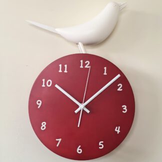 報喜鳥紅色時鐘 Joyful bird clock in red